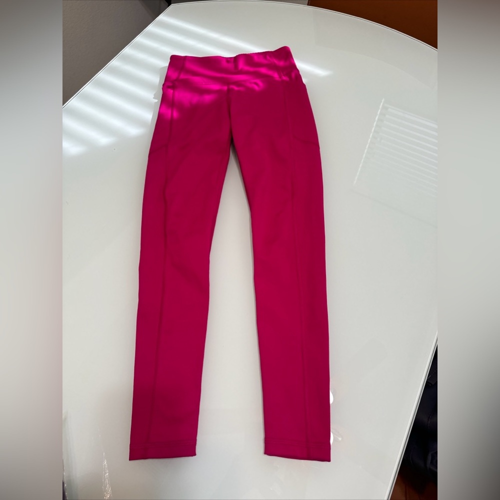 Victorias Secret Hot Pink Yoga Running Pants Side Pockets 2 Xs Euc U3